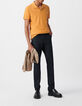 Herrenpoloshirt REGULAR, kurkuma, Biowolle, geflammt-1