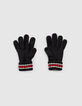 Boys’ dark navy striped knit gloves-3