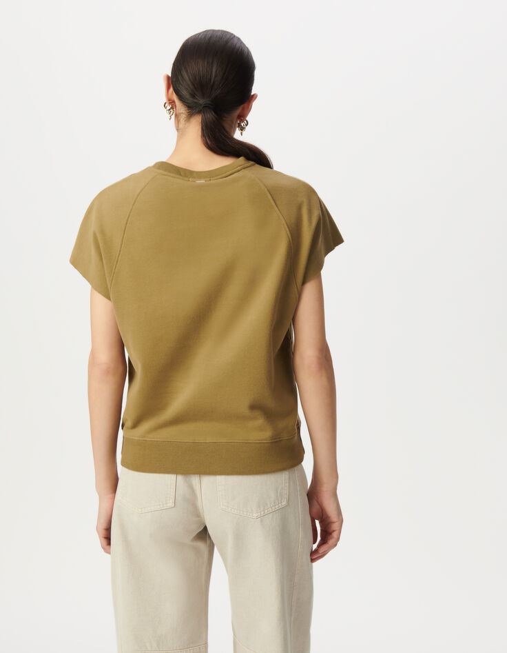 Pullover ohne Ärmel olive oversize-3