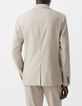Men&rsquo;s beige linen blend suit jacket-3