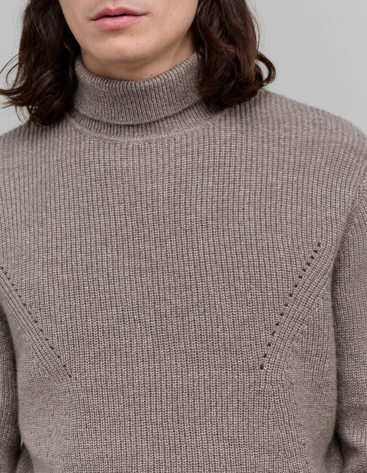 Jersey de cuello alto de punto crudo para hombre-8