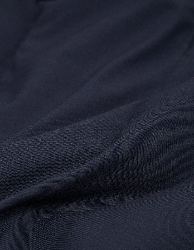 Men's long navy quilted down jacket-8