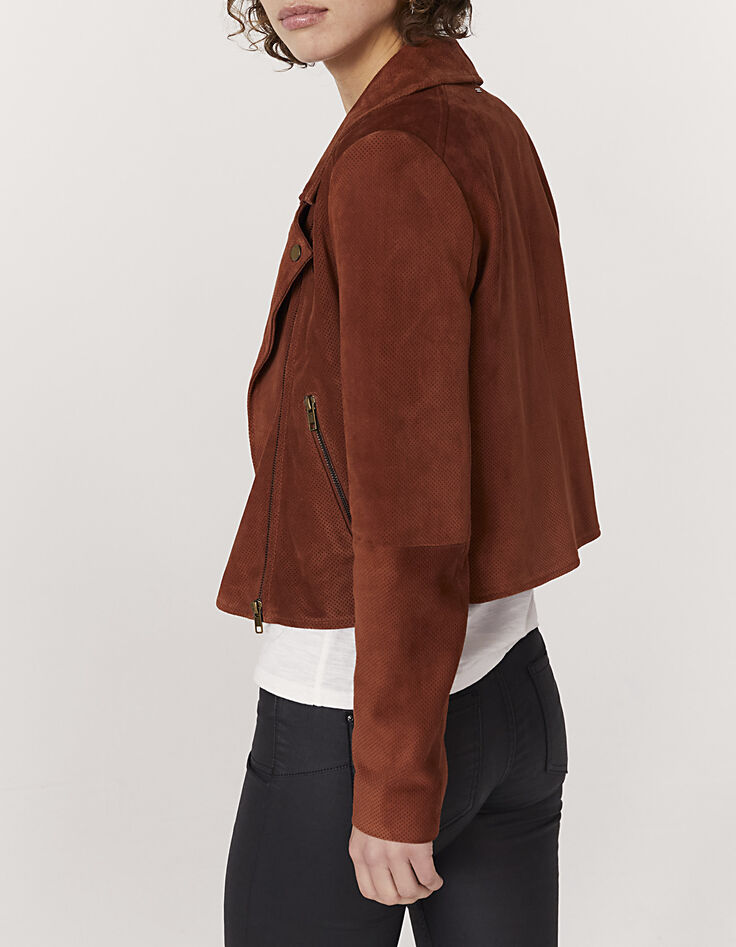 Kurze Damenjacke aus Ziegenveloursleder-4
