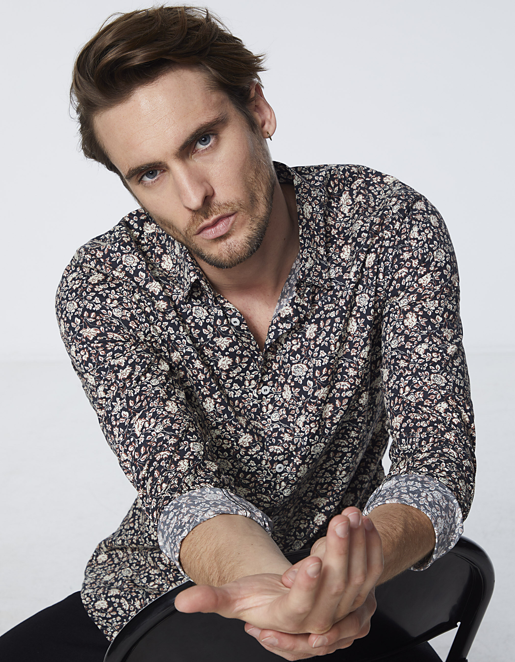 Chemise imprimé fleuri homme sales