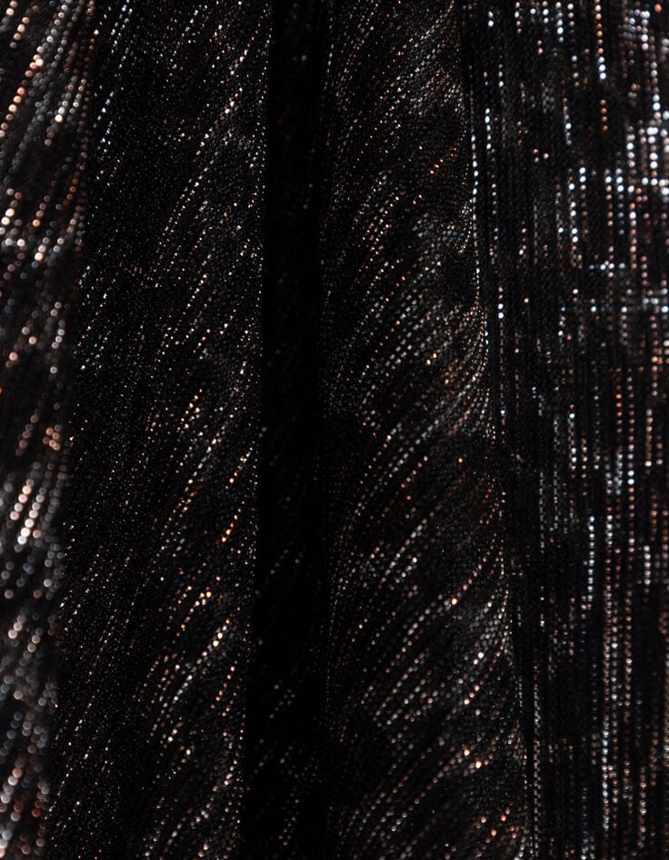 Black 3/4 sleeve top with round neck for women-6