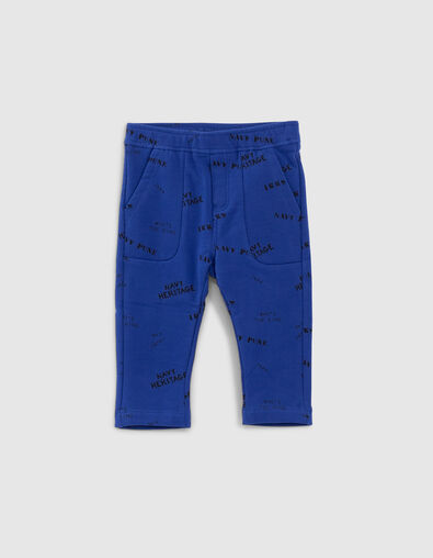 Baby boys’ blue joggers with stamp print  - IKKS