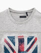 Camiseta gris jaspeado medio con bandera niño -4