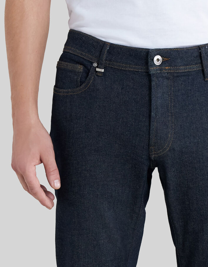Men’s dark blue POWER STRETCH raw SLIM jeans-5