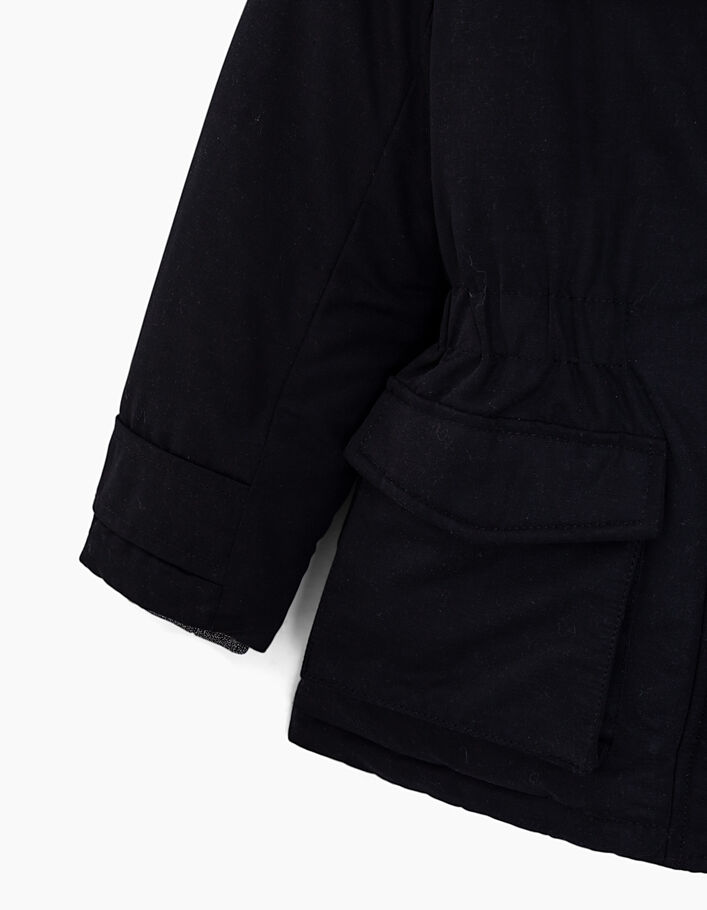 Zwarte 2-in-1 parka met gewatteerde jas voor meisjes - IKKS