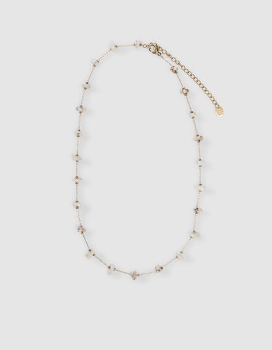Collier ras du cou maille dor&eacute;e perles &eacute;crues Femme - IKKS
