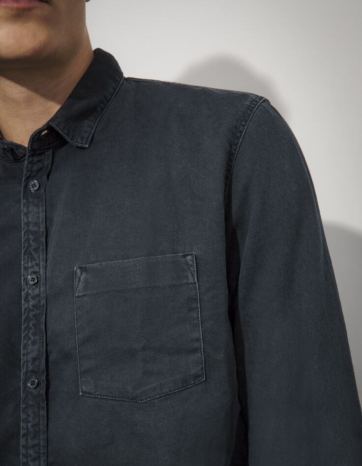 Chemise en denim REGULAR noire Homme-4