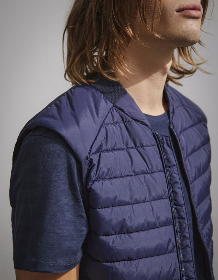 Doudoune bleu foncé sans manches Homme-4