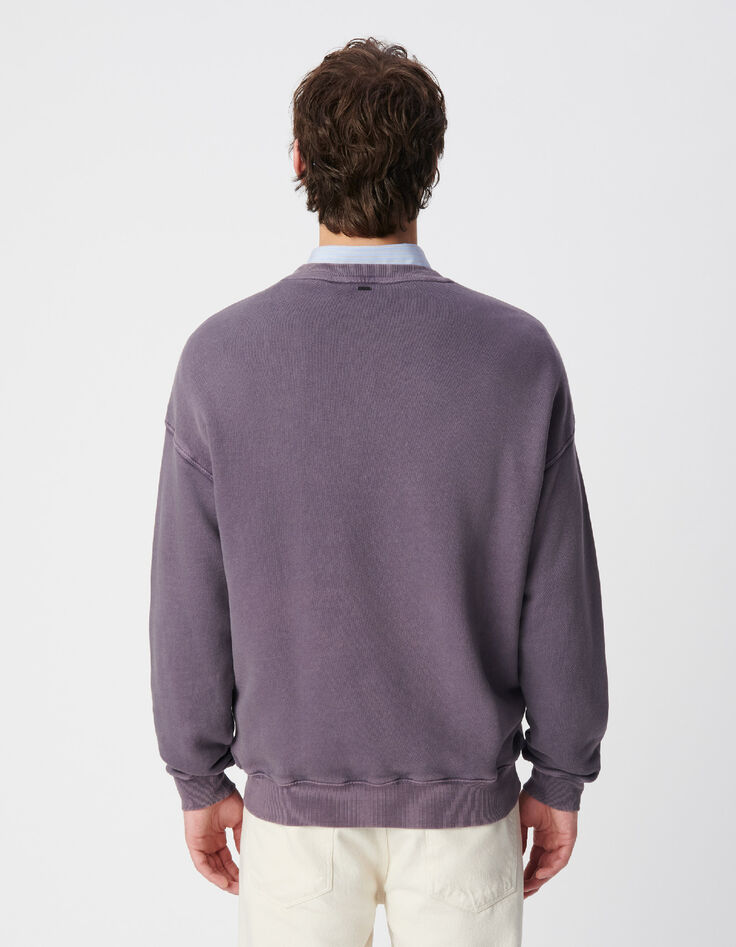 Sweat parma verwaschene Stickerei aus Fleece Herren-3