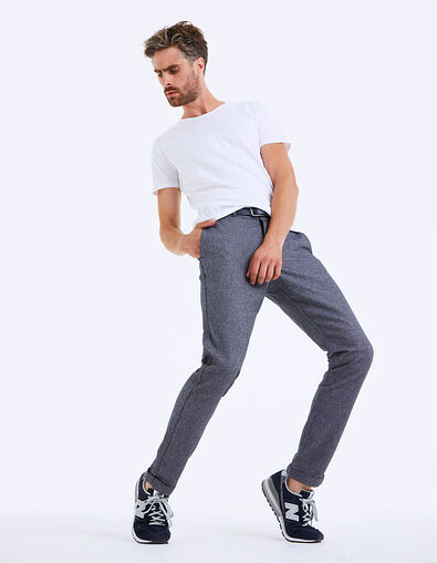 Pantalón chino slim marino falso liso Hombre - IKKS