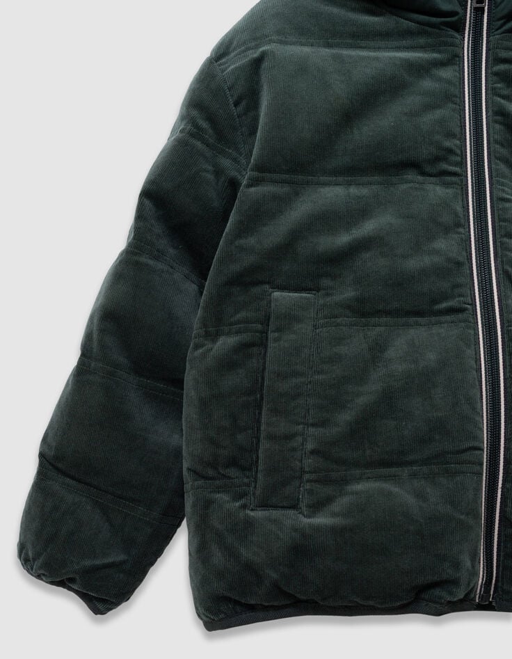 Grüne Jungen-Wendesteppjacke Steppvelours-6