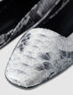 Ballerines slingbacks &eacute;crues cuir effet python Femme-5