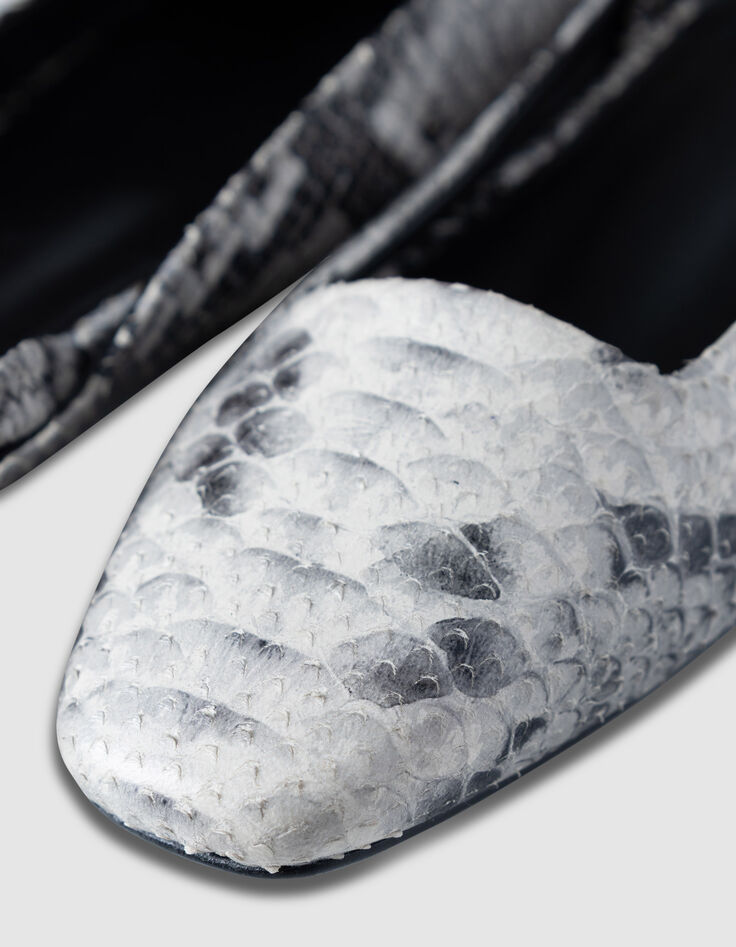 Ballerines slingbacks &eacute;crues cuir effet python Femme-5