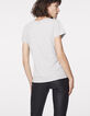 T-shirt katoen-modal opdruk Bowie Stardust, V-hals, dames-4