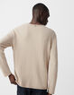 Men’s flax knit sweater with rolled edges-3