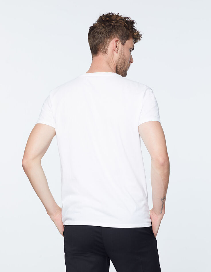 Men's white guitar T-shirt-3