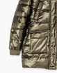 Girls’ khaki metallic-look long padded jacket-6