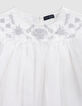 Robe blanche tulle broderies argentées fille-3