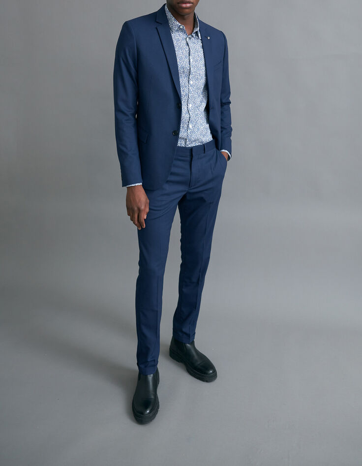 Men’s indigo decorative fabric SLIM suit trousers-6