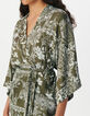 Chemise kimono kaki imprimé foulard Femme-6