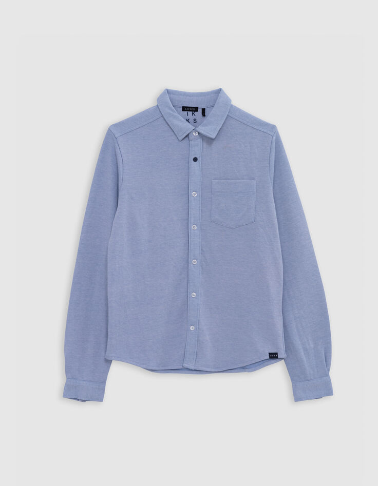 Camisa de punto azul efecto vaquero de ni&ntilde;o-1