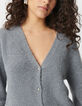 Graue Damen-Wendestrickjacke vorne/hinten-6
