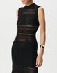 Robe midi noire tricot esprit crochet-7