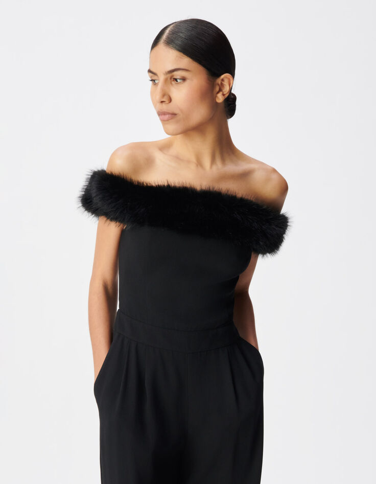 Mono hombros descubiertos con pelo sint&eacute;tico Mujer-5