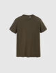 Khaki Herren-T-Shirt mit Schriftzug-1