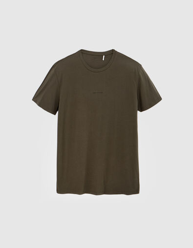 Khaki Herren-T-Shirt mit Schriftzug - IKKS