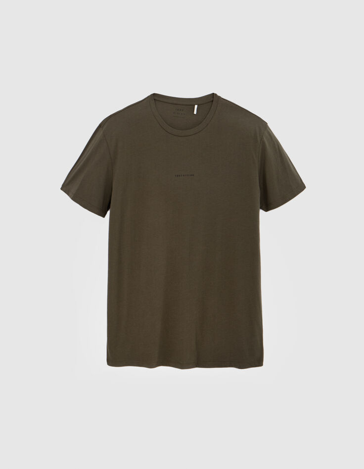 Khaki Herren-T-Shirt mit Schriftzug-1