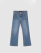 Jean FLARE bleu Waterless avec ceinture-foulard fille-6