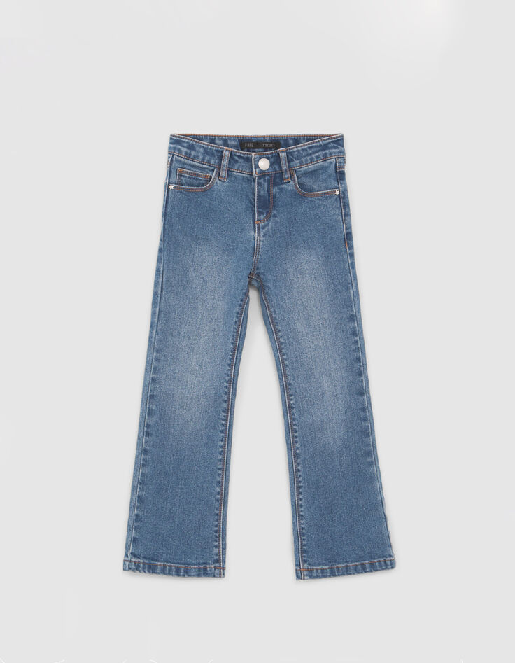 Jean FLARE bleu Waterless avec ceinture-foulard fille-6