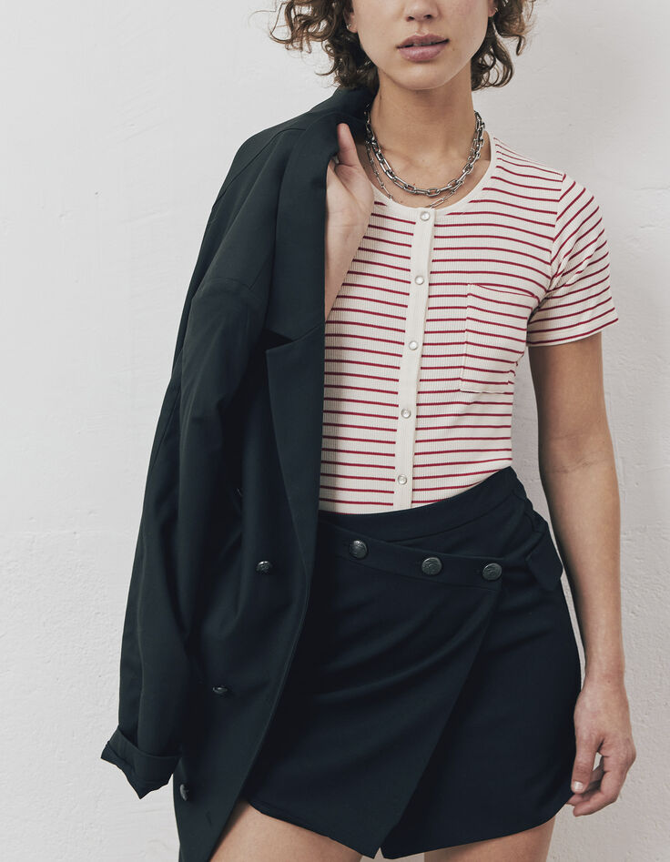 Weißes und rotes Damenmatrosenshirt aus Baumwollmodal-2