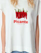 Tee-shirt col rond blanc visuel piments et messages Femme-4
