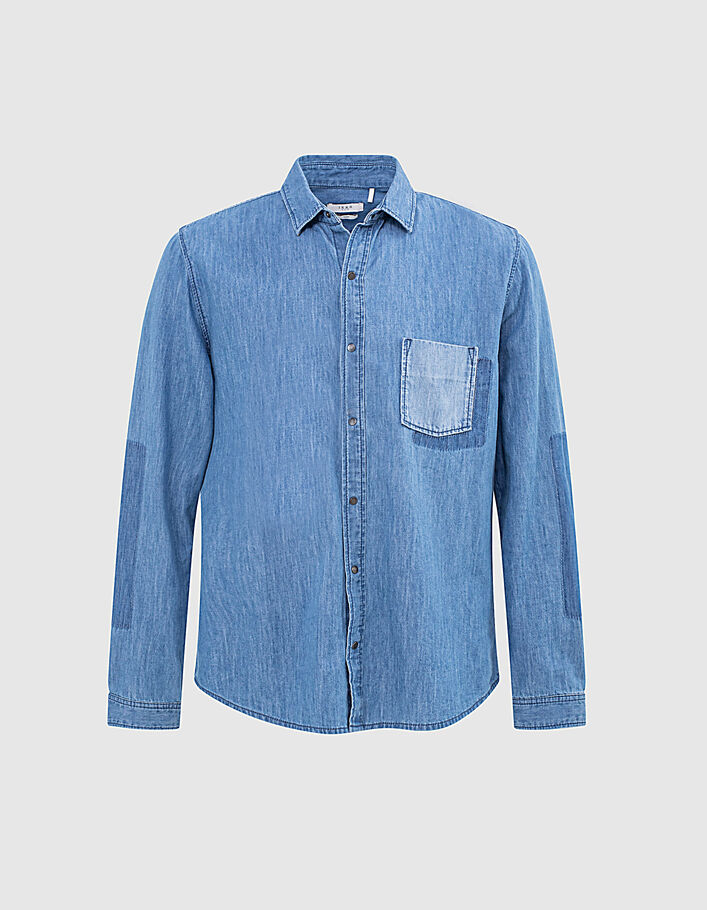 Camisa jean REGULAR azul stone Hombre - IKKS