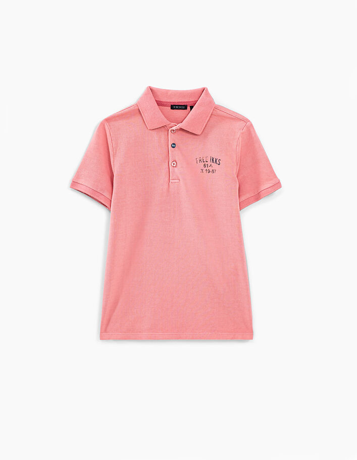 Polo rose avec print dos et matière garçon  - IKKS