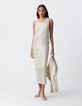 Sequin-embroidered silver midi skirt Women-1