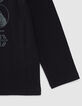 T-shirt noir bio visuels encre picots réfléchissants garçon-5