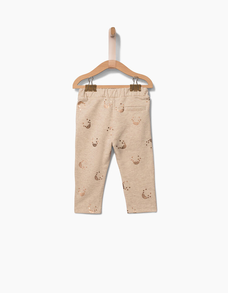 Leggings beige à motifs cuivrés bébé fille-2