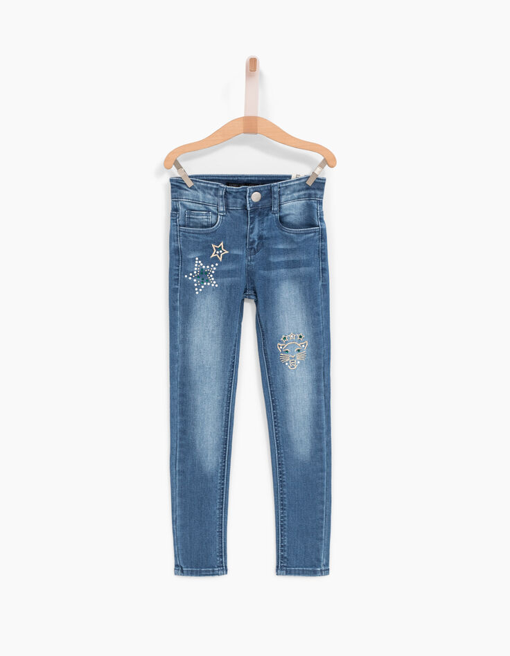 Girls' embroidery skinny jeans-2