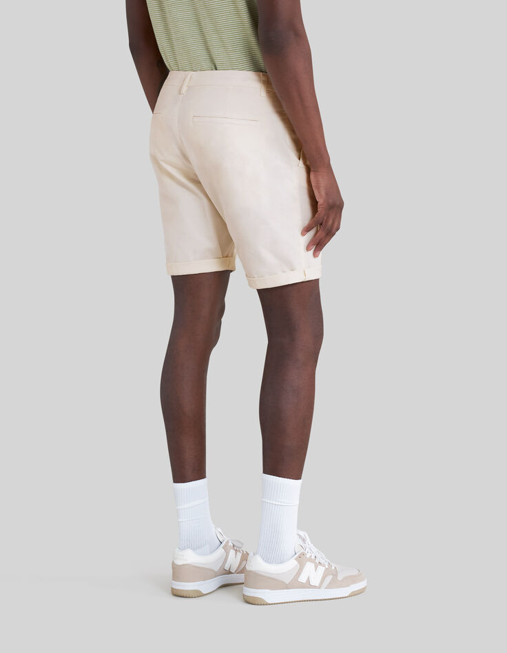 Stuccofarbene TAPERED-Herrenchinobermudas-8