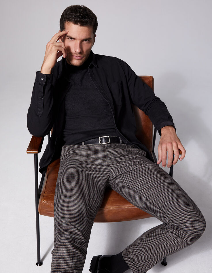 Pantalon vison &agrave; carreaux Homme-1