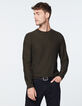 Men’s bronze knit sweater with diagonal lines-2