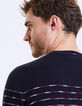 Men's dark blue striped sailor sweater-5