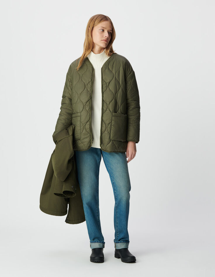 Khakifarbener 3-in-1 Parka und Wendeanorak Damen-3